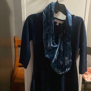 Blue dress with scarf